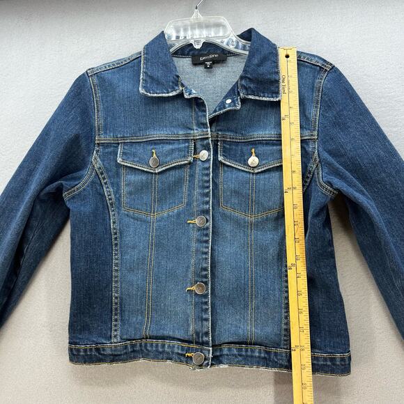 Karen Kane Denim Jean Jacket Women's Size M Blue Long Sleeve Casual Normcore - Picture 10 of 11
